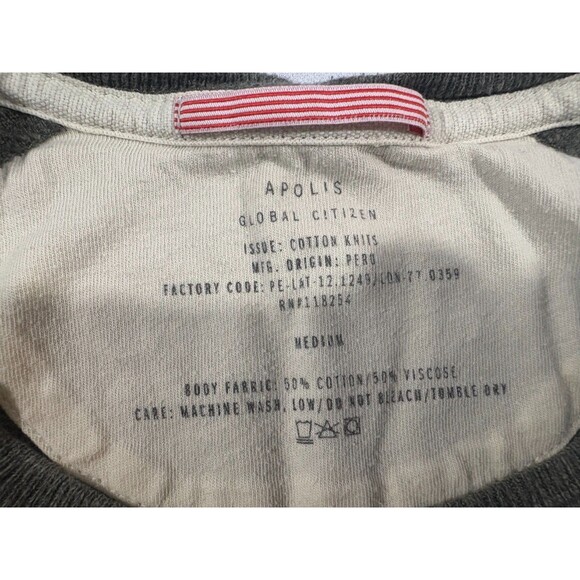 APOLIS Global Citizen Green Heather Cotton Blend Crewneck T-shirt Top Sz M - Picture 7 of 9